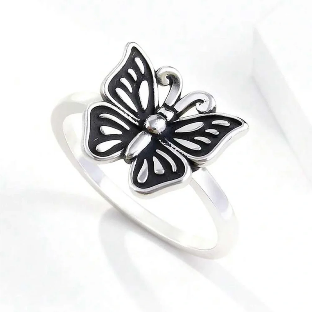 New Elegant Sterling Silver Butterfly Ring Size #9